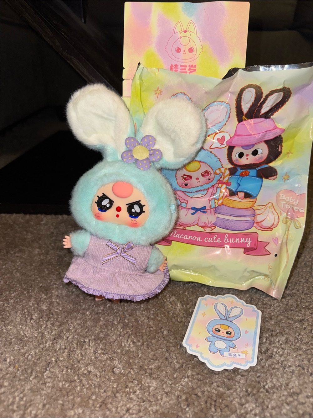 Baby Three Macaron Cute Bunny Blind Box Confirmed Special Eyes